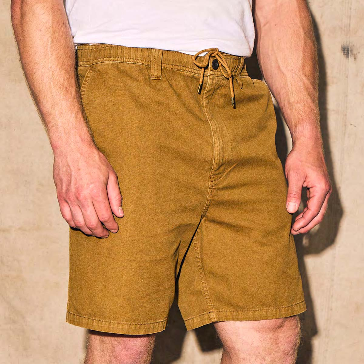 Filson Oakville Canvas Shorts, front close-up
