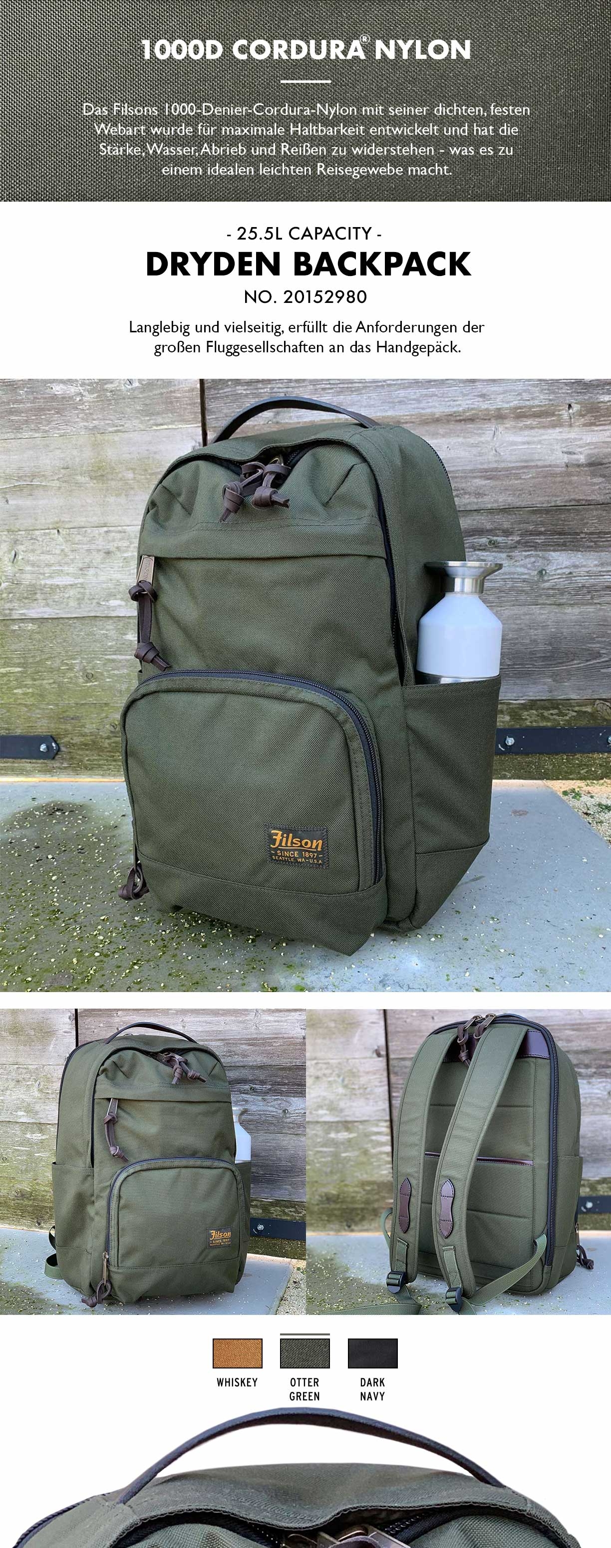 Filson Dryden Backpack Otter Green Produkt-informationen