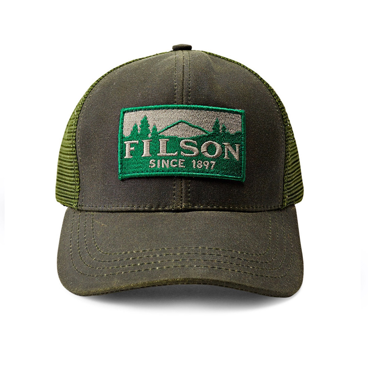 Filson Logger Mesh Cap 11030237-Otter Green, strapazierfähige Kappe aus ikonischem, wasserabweisendem Tin Cloth