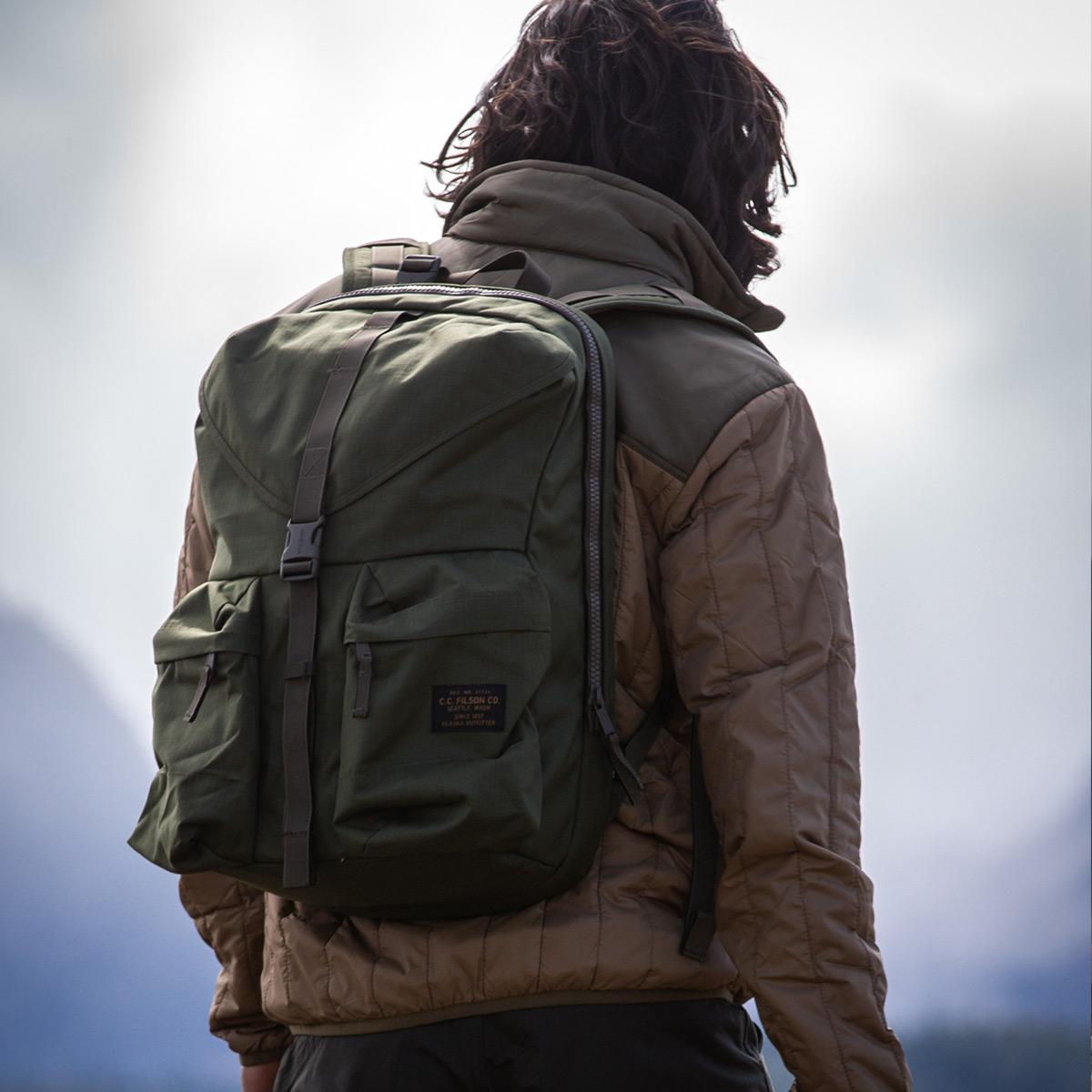 Filson Ripstop Backpack 20115929 Surplus Green, Leicht und robust, entwickelt für Komfort auf langen Wanderungen