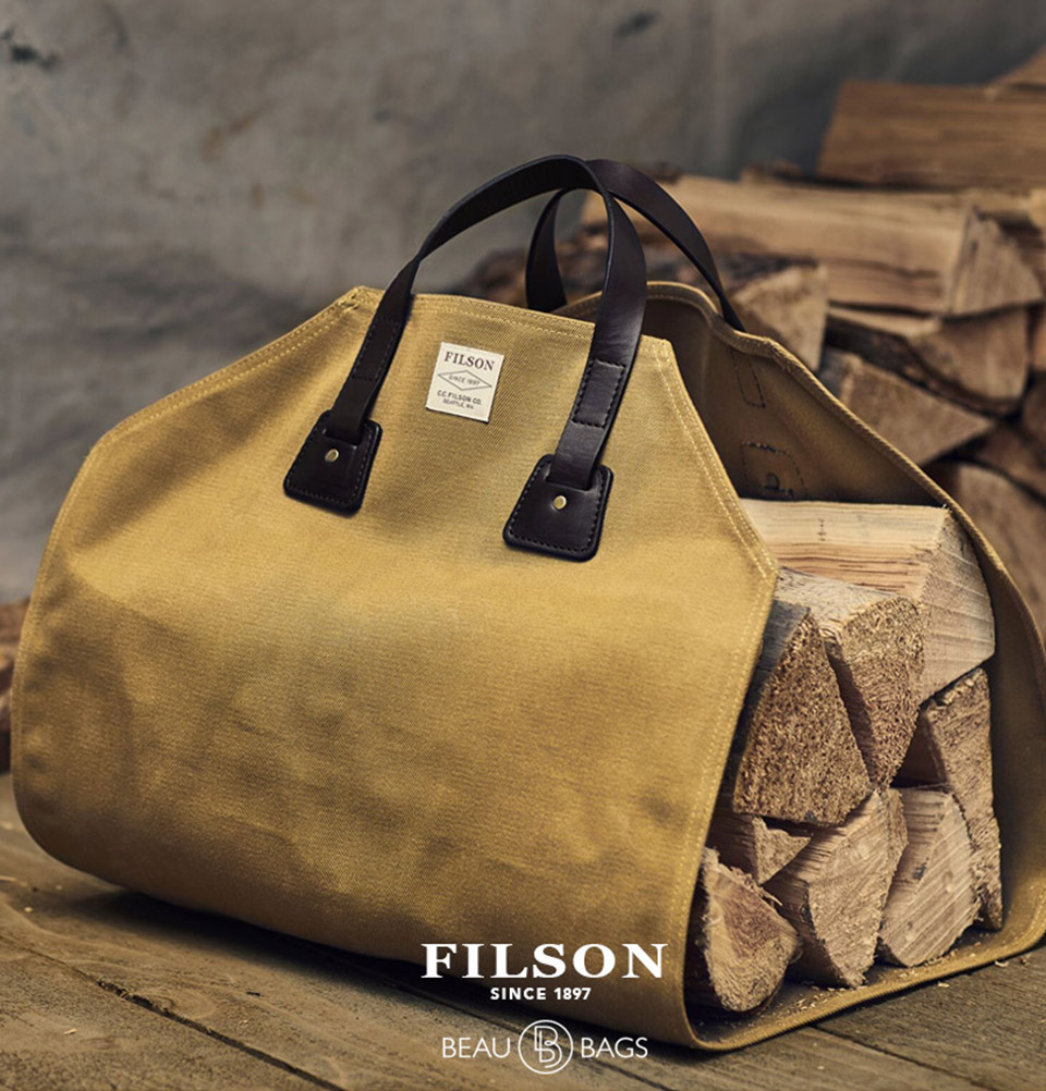 Filson Rugged Twill Log Carrier Tan, die perfekte Tasche für schwere Lasten