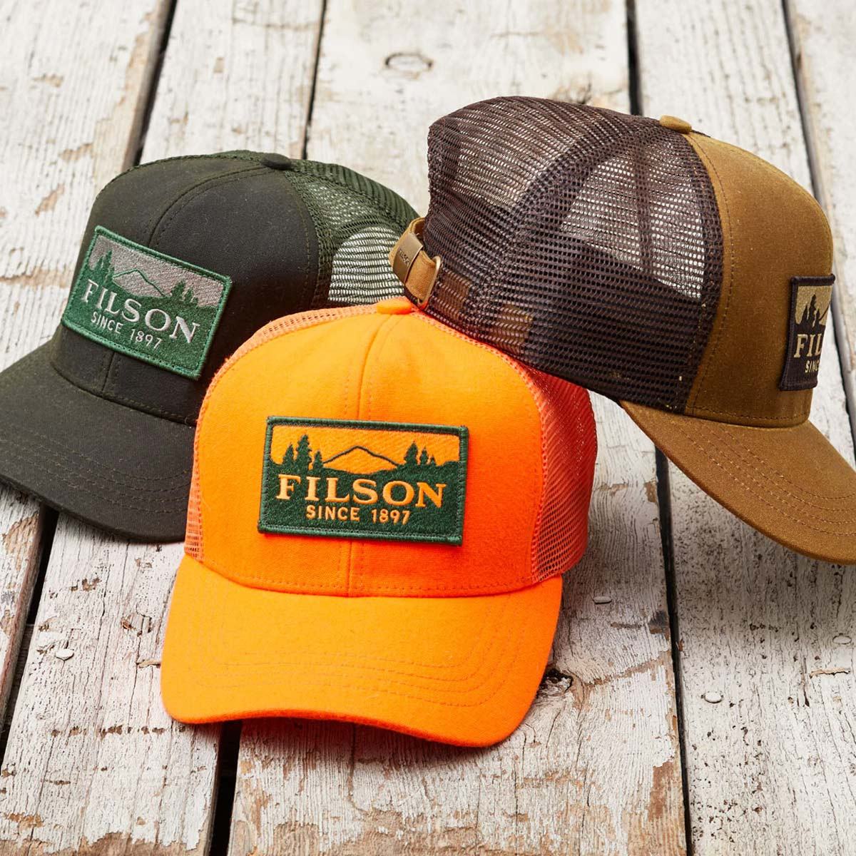 Filson Logger Mesh Cap 11030237-Blaze-Orange, strapazierfähige Kappe aus wasserabweisendem Ten-Mile Cloth