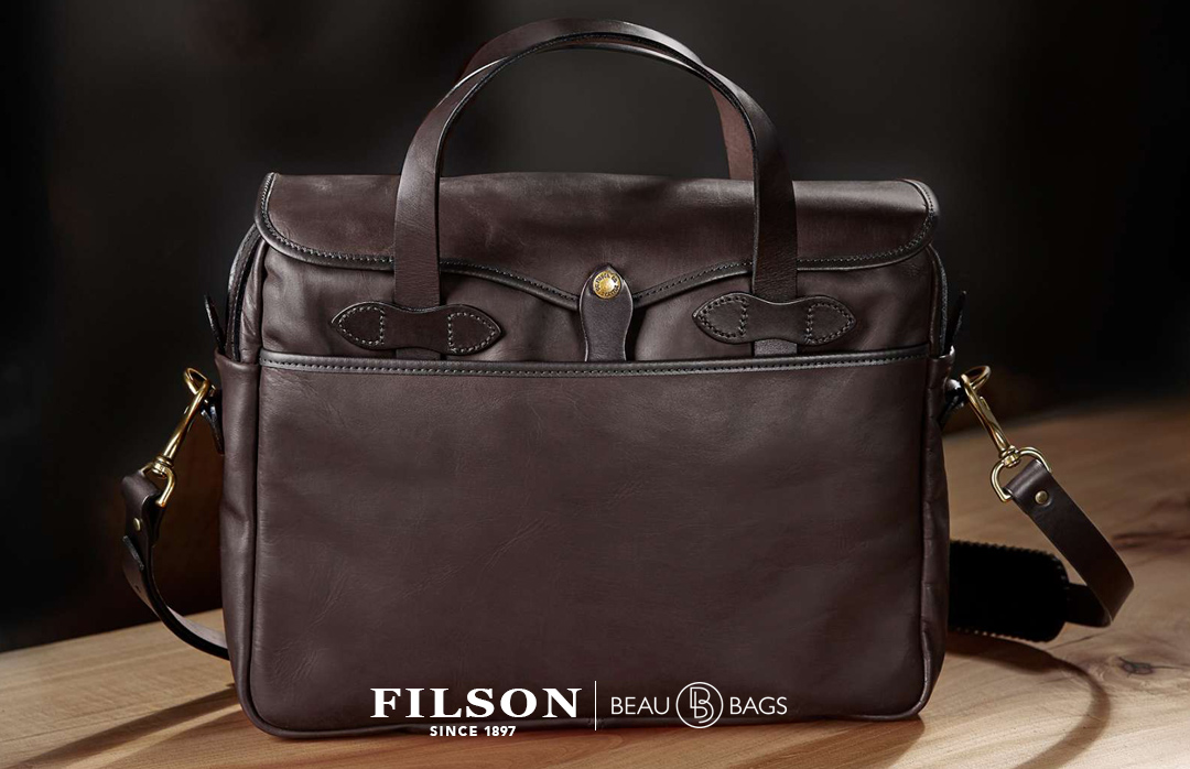 Filson Weatherproof Original Briefcase Leather, Iconic Bridle Leather Briefcase