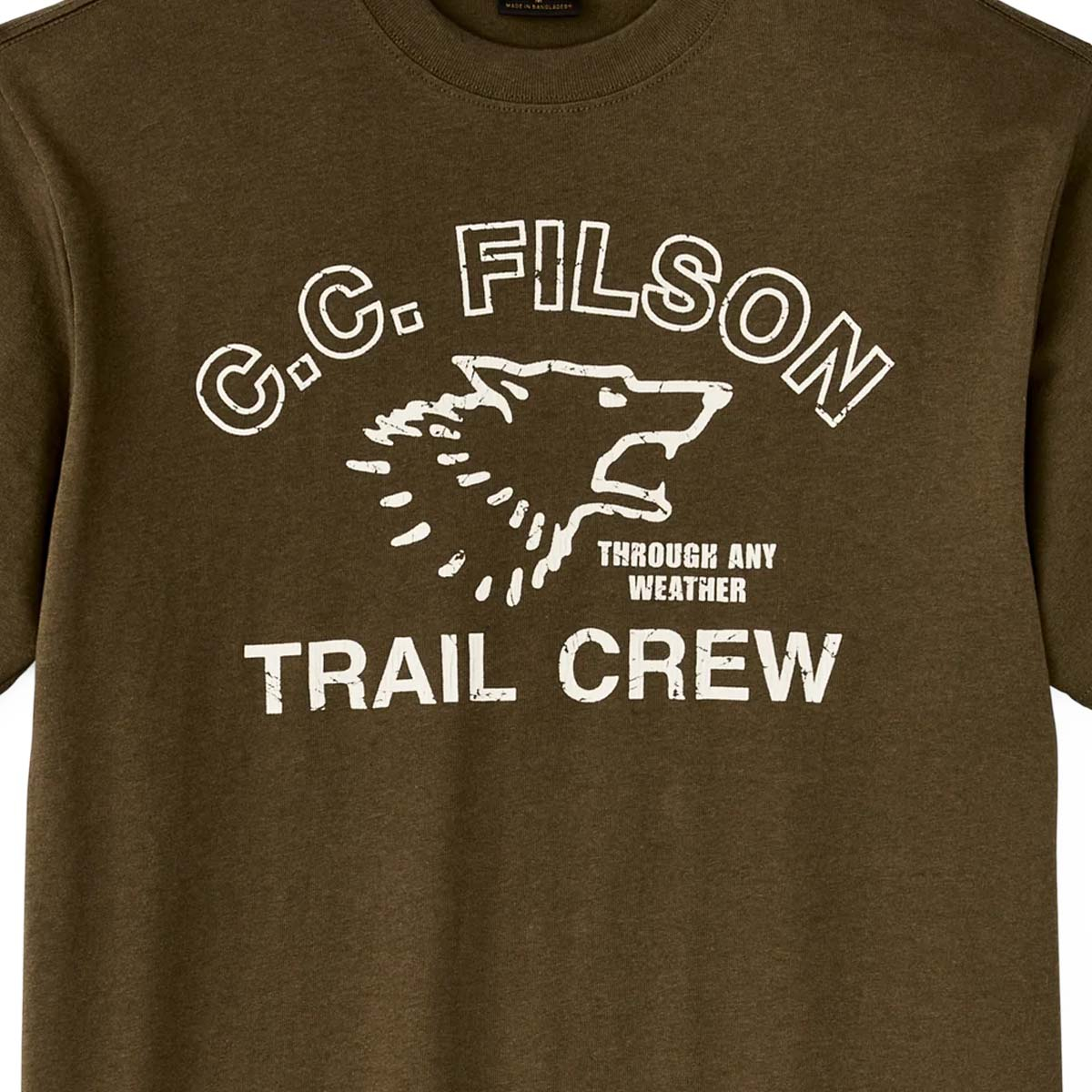 Filson Frontier Graphic T-Shirt Military Olive/Trail, strapazierfähiges T-Shirt mit angenehmem Tragegefühl, das seine Struktur über die ganze Saison behält