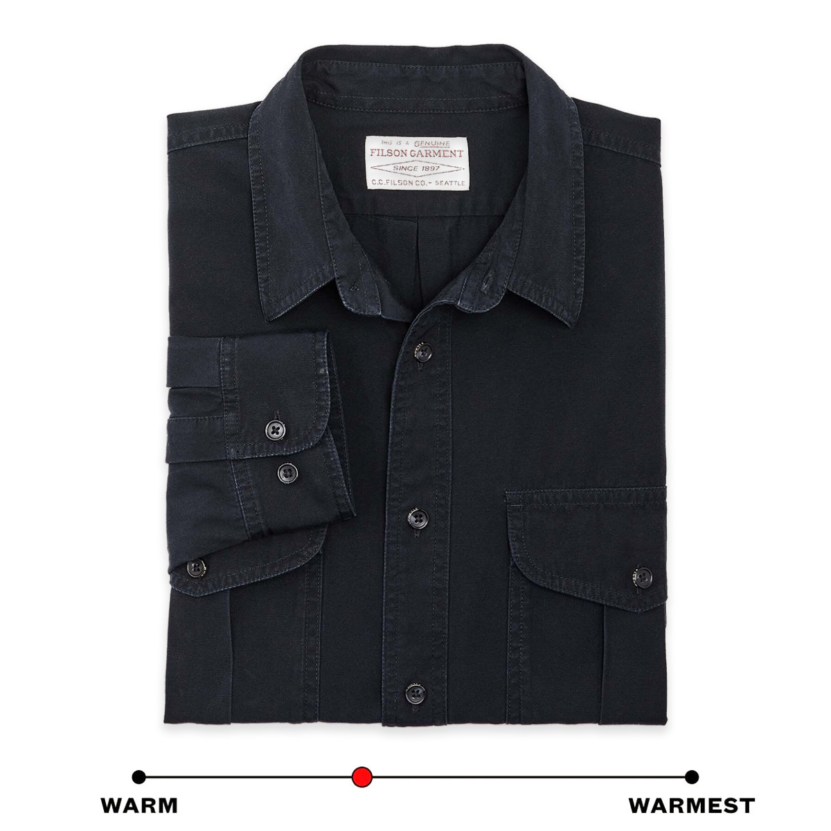 Filson Safari Cloth Guide Shirt Anthracite, warm-warmest