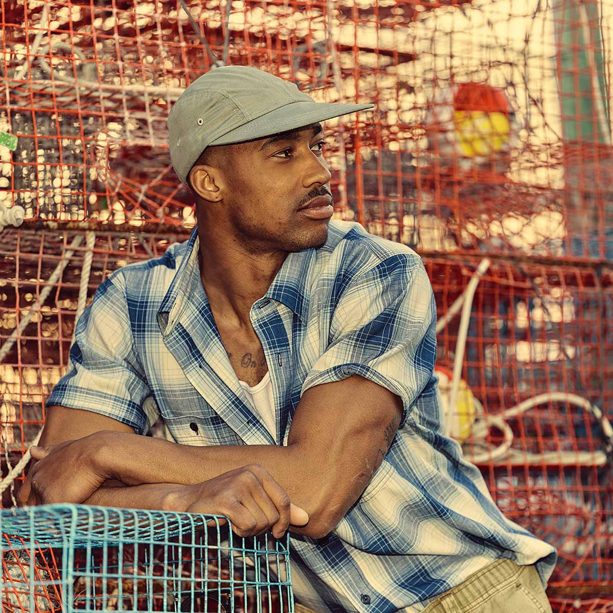 Filson Short Sleeve Chambray Shirt Indigo Plaid, leicht und einsatzbereit