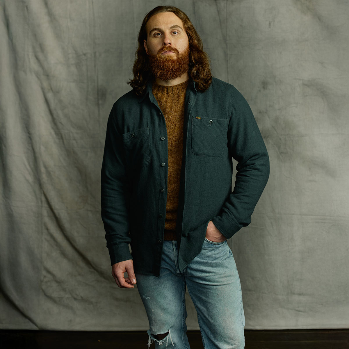 Filson The Rangeland Flannel Shirt Forest Green, ein neues, mittelschweres Hemd aus ultraweichem Baumwollflanell