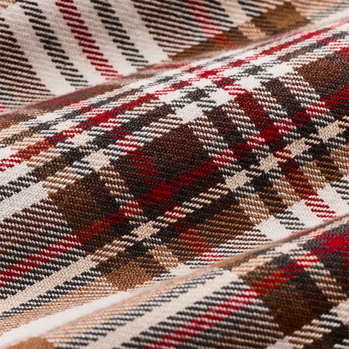 Filson The Rangeland Flannel Shirt Red/Brown Plaid, hergestellt aus ultraweichem 5,5 oz. Baumwollflanell – angenehm auf der Haut
