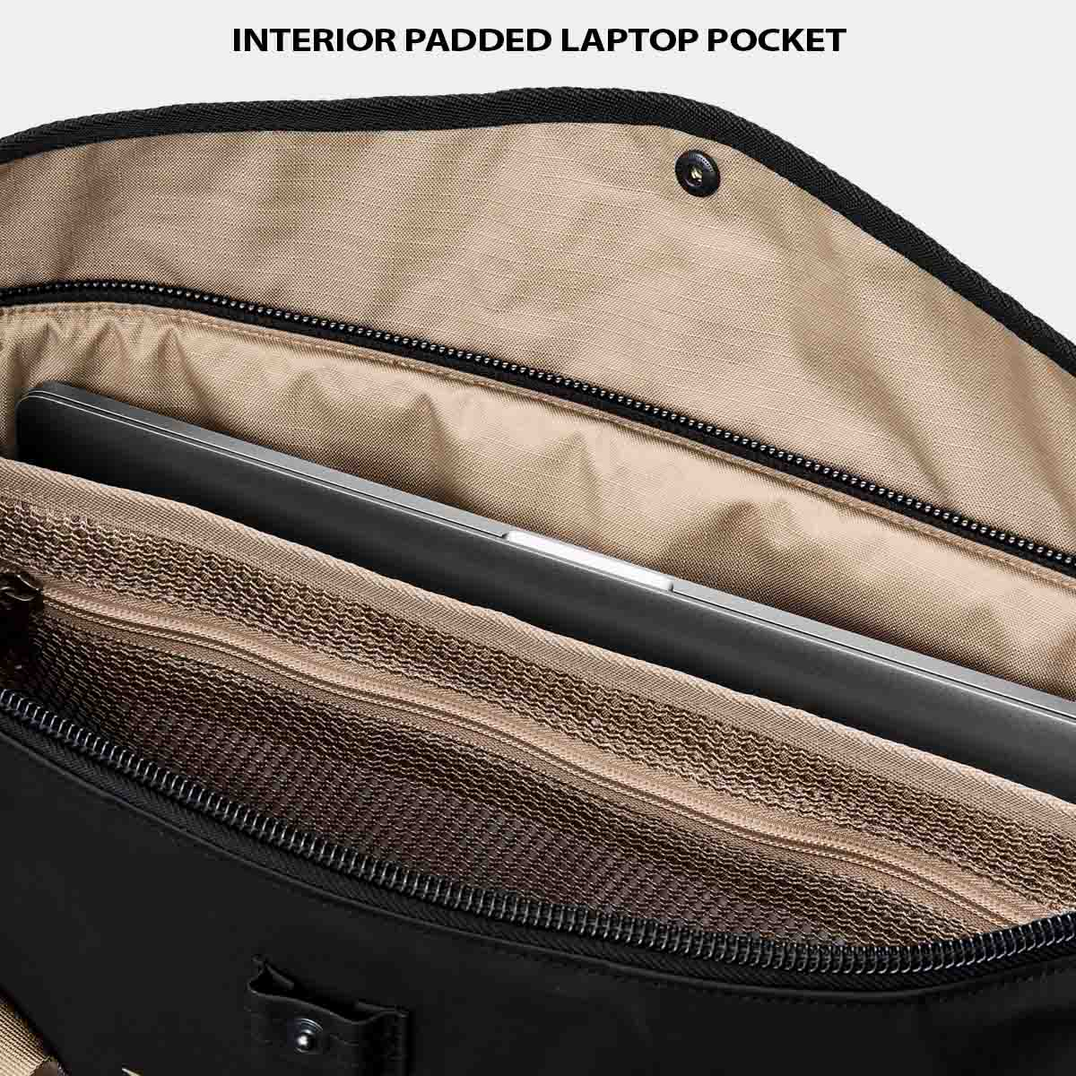 Filson Scout Tote Bag Black/Covert, Features erklärt Laptop-Fach