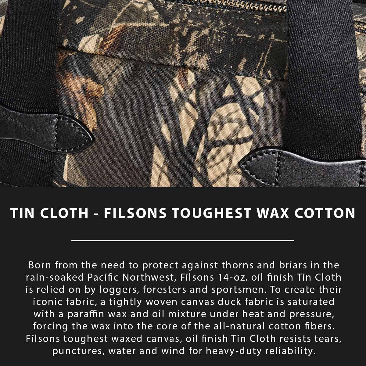 Filson Tin Cloth Tote Bag with Zipper Realtree Hardwoods Camo, Tin Cloth Erklärt