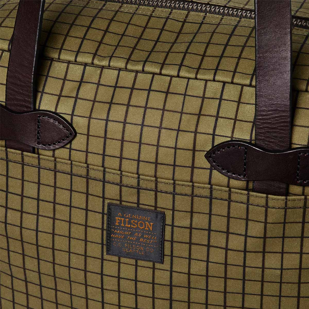 Filson Tin Cloth Tote Bag with Zipper Flyway Green, für Männer und Frauen mit Stil und Liebe zur Qualität