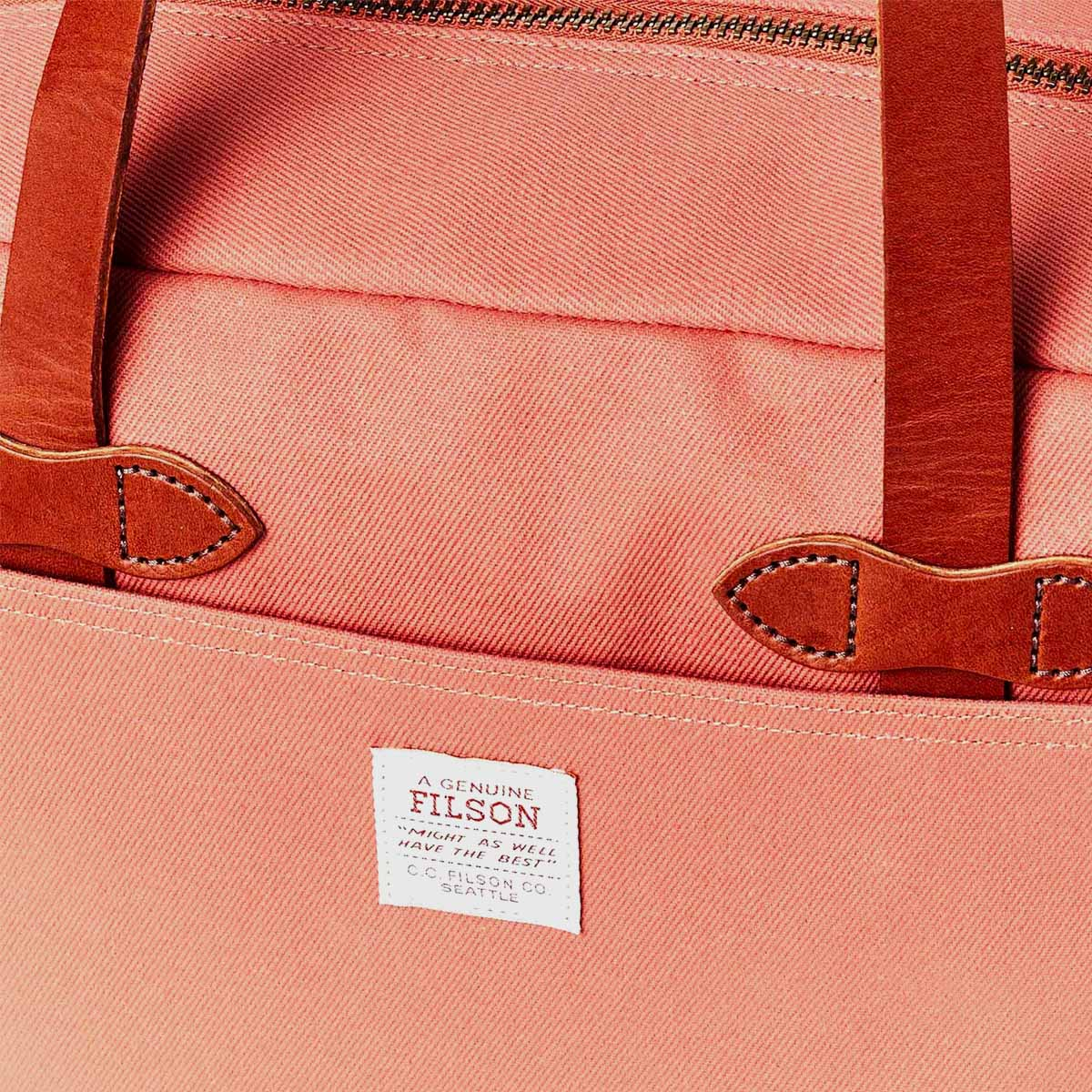 Filson Rugged Twill Tote Bag With Zipper Cedar Red, für Männer und Frauen mit Stil und Liebe zur Qualität