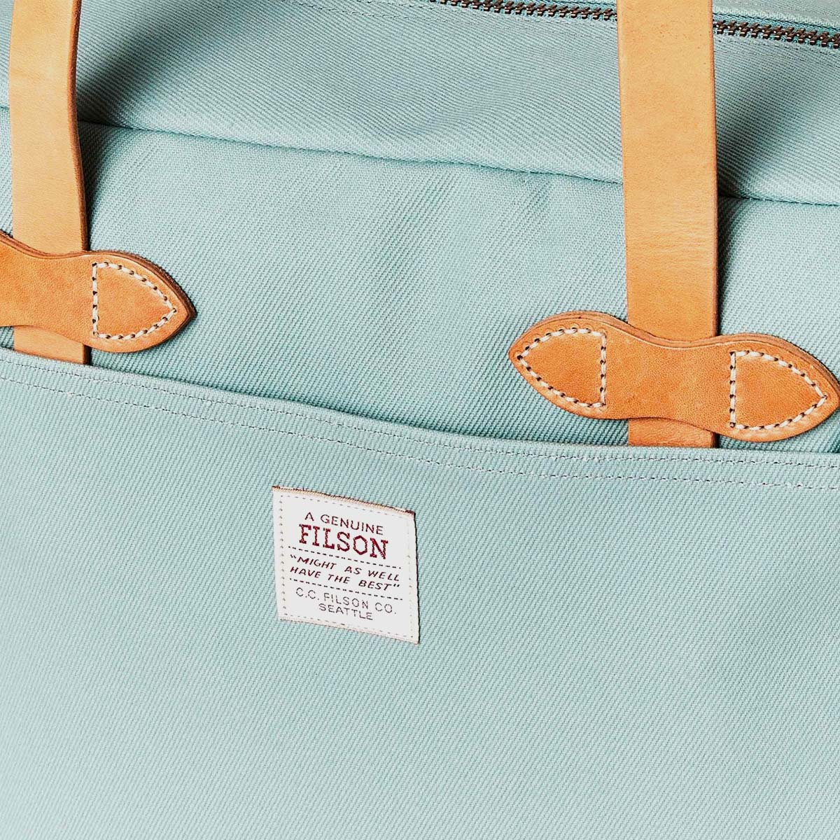 Filson Rugged Twill Tote Bag With Zipper Lake Green, für Männer und Frauen mit Stil und Liebe zur Qualität