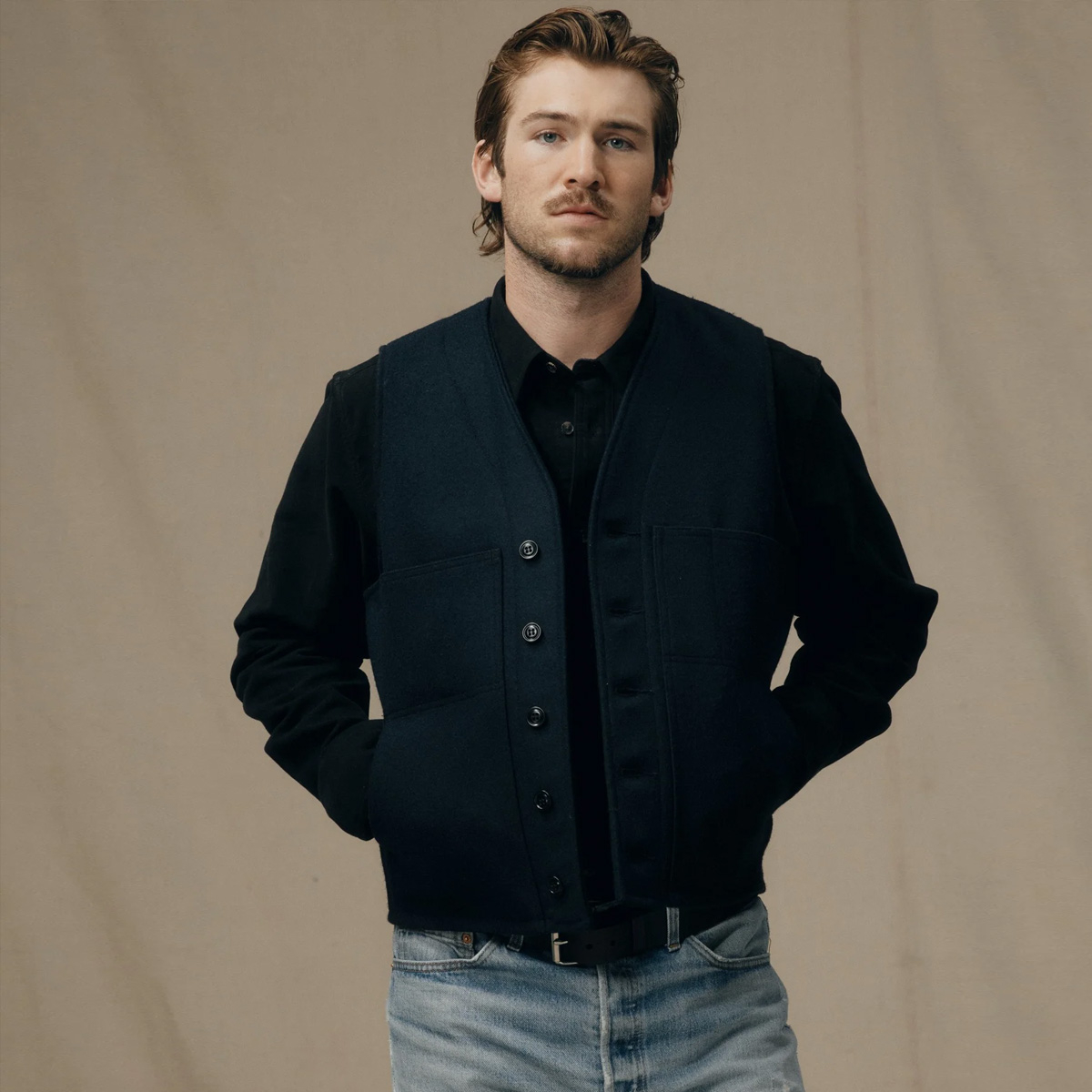 Filson Mackinaw Wool Vest Navy, Klassische Wollweste aus 100% Schurwolle