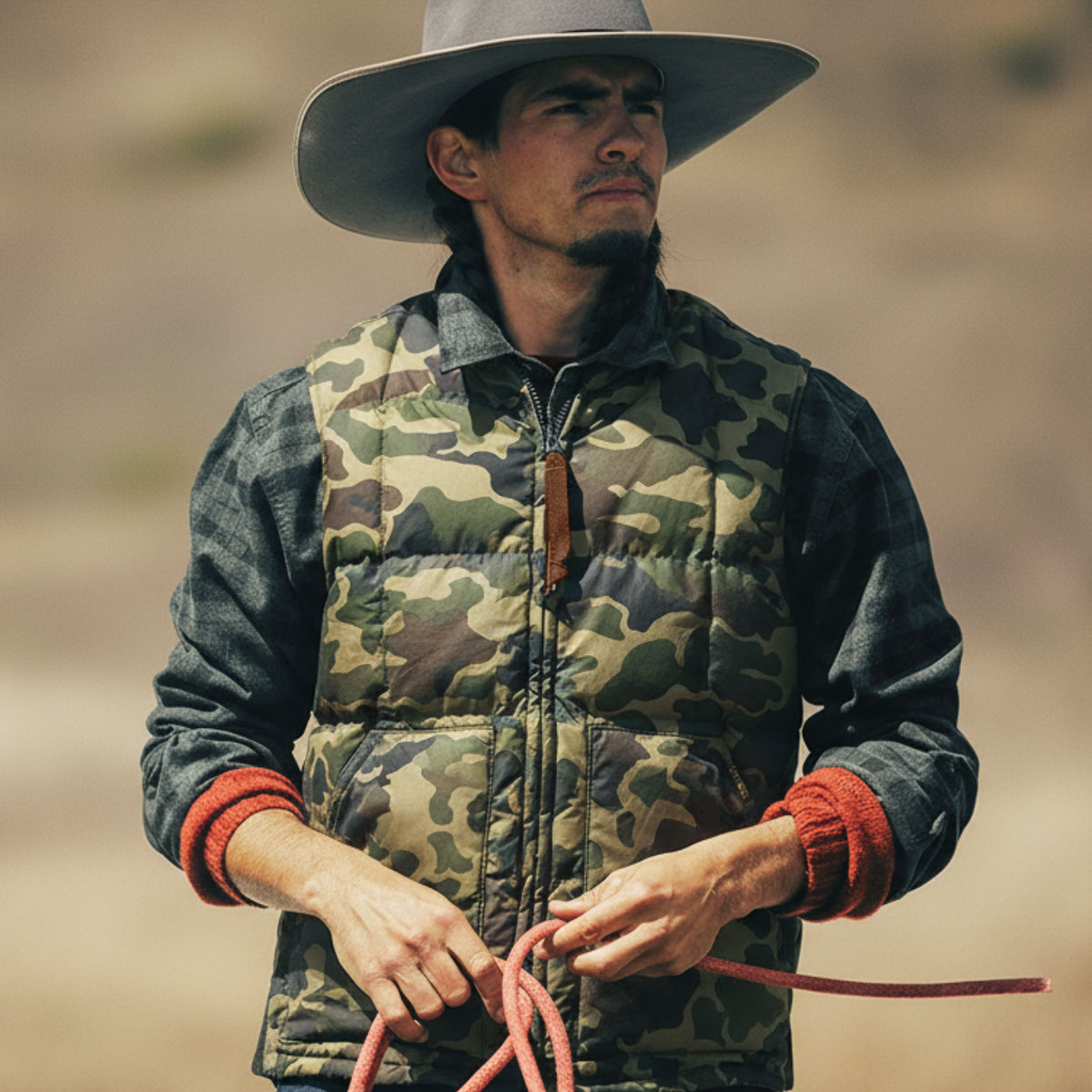 Filson Waxed Down Vest Tundra Shrub Camo, Lightweight, Warm & Weather-Resistant Filson Waxed Down Vest Tundra Shrub Camo, Lightweight, Warm & Weather-Resistant