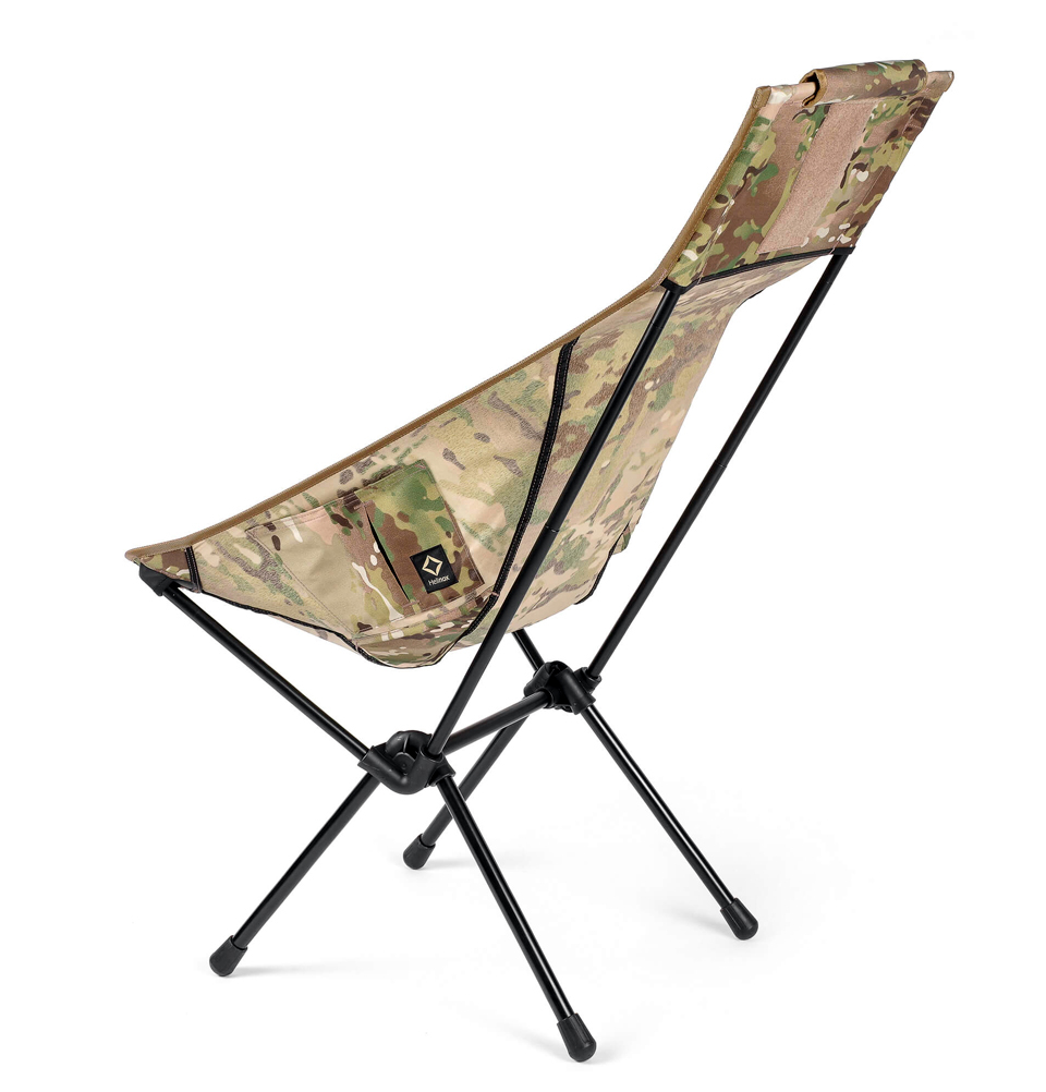 Helinox Tactical Sunset Chair MultiCam, tragbarer, leichter Stuhl mit höherer Rückenlehne und längeren Sitzbeinen