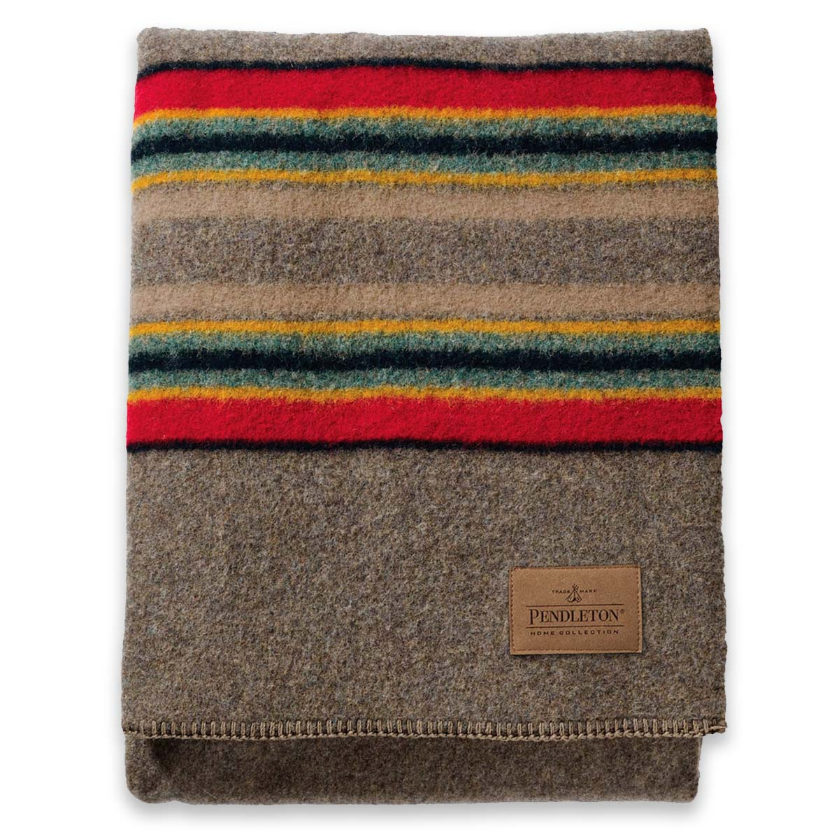 Pendleton Yakima Camp Blanket Throw Mineral Umber, Tolle Decke aus weicher Wolle für das Sofa, den Sessel oder das Fußende des Bettes.