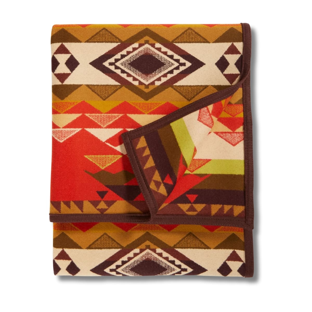 Pendleton Jacquard Unnapped Blanket Robe Highland Peak Red, Limited Edition Wolldecke.