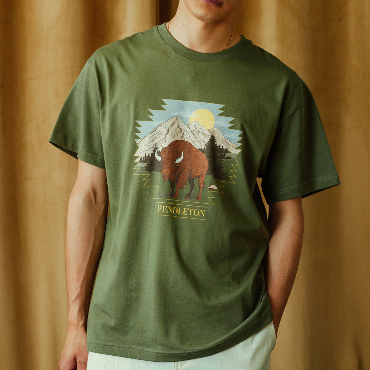 Pendleton Buffalo T-Shirt Olive, bestellen bei BeauBags, Autorisierter Internationaler Pendleton Händler