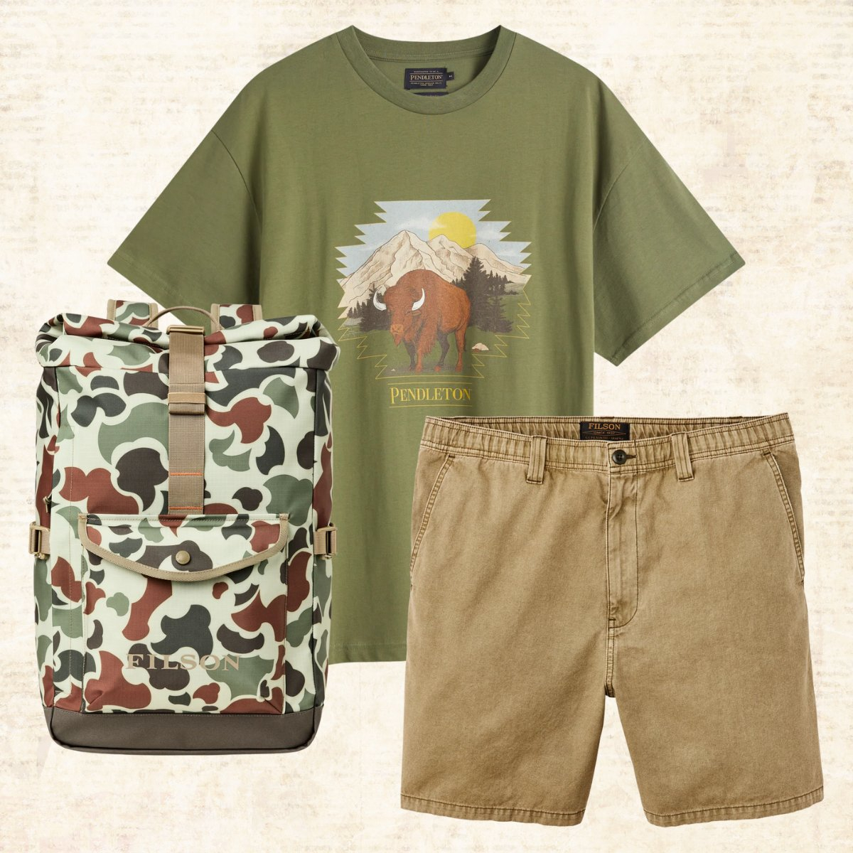 Pendleton Buffalo T-Shirt Olive, bestellen bei BeauBags, Autorisierter Internationaler Pendleton Händler