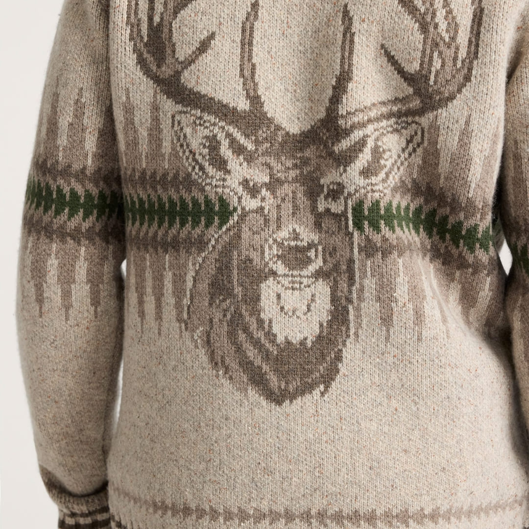 Pendleton Sawtooth Buck Zip Cardigan Oatmeal, aus Lammwolle gefertigt