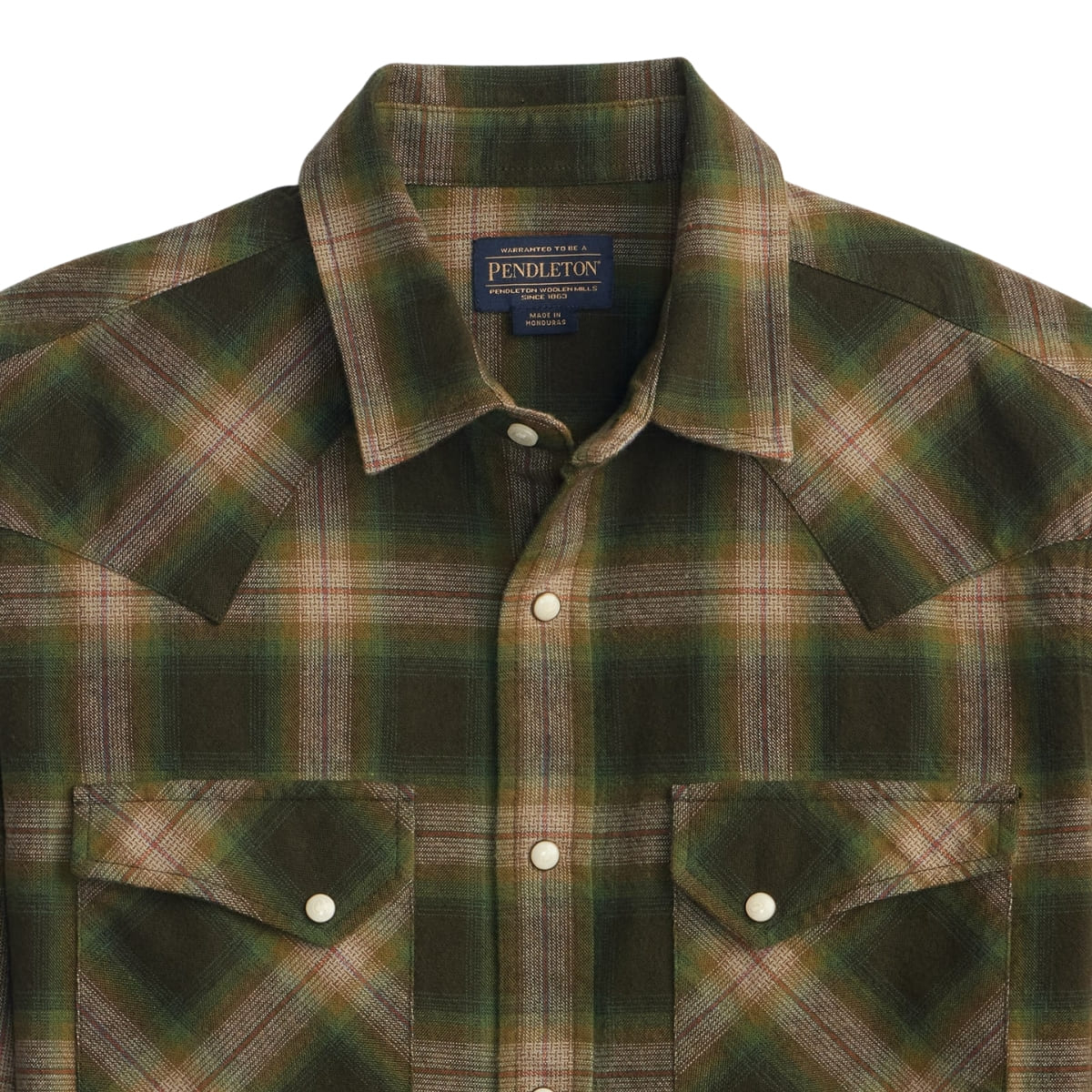 Pendleton Wyatt Shirt Olive Multi Plaid, gemaakt van 100% katoen Pendleton Wyatt Shirt Olive Multi Plaid, gemaakt van 100% katoen