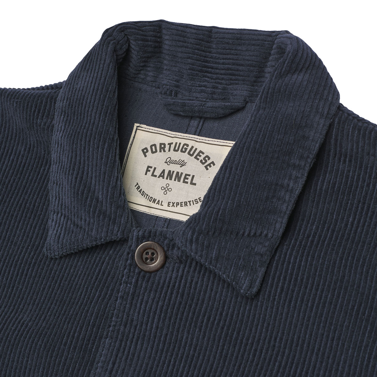 Portuguese Flannel Labura Cotton-Corduroy Overshirt Blue, hergestellt aus den feinsten exklusiven Stoffen