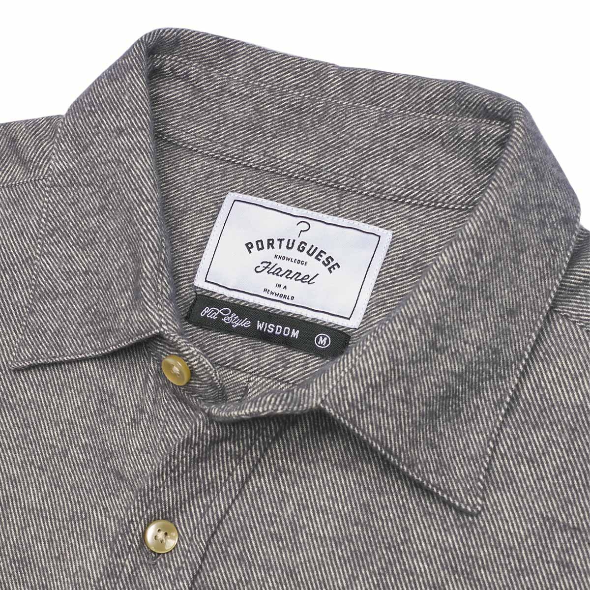 Portuguese Flannel Teca Cotton-Flannel Shirt Light Grey, hergestellt aus den feinsten exklusiven Stoffen