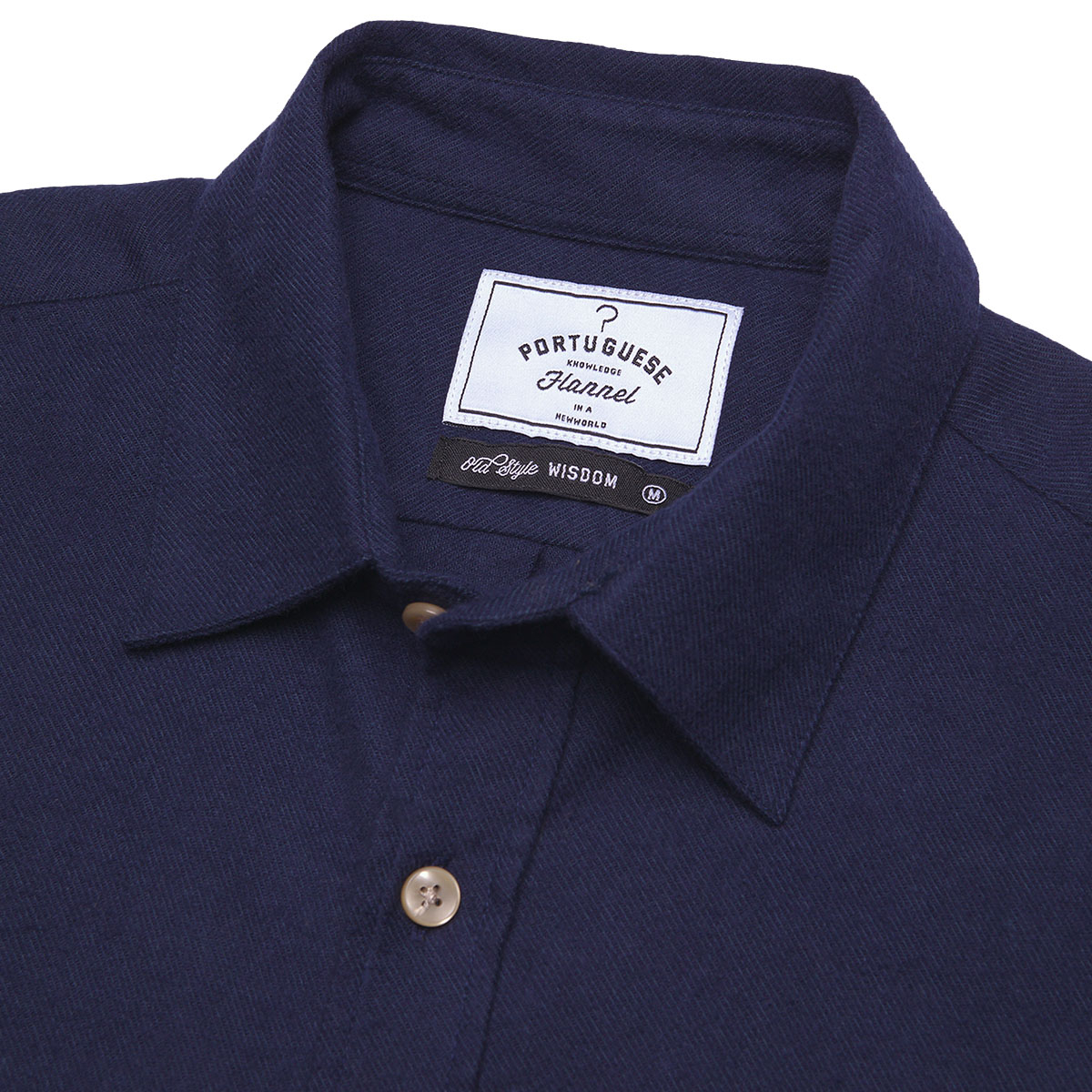 Portuguese Flannel Teca Cotton-Flannel Shirt Navy, hergestellt aus den feinsten exklusiven Stoffen