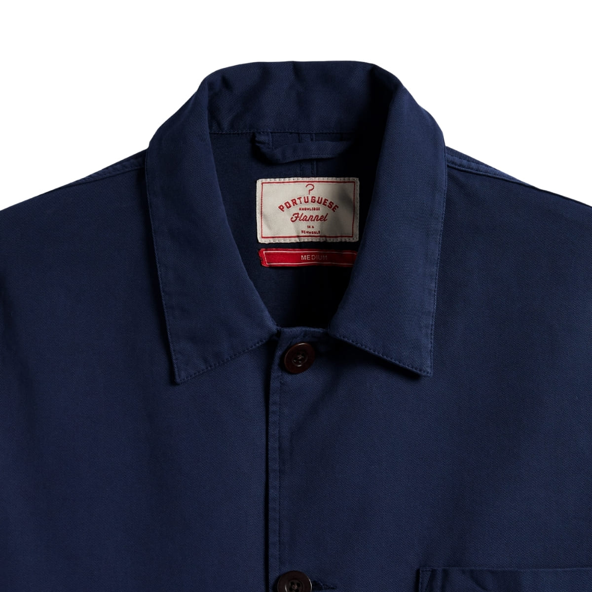 Portuguese Flannel Labura Jacket Navy, made from soft cotton and cut for a comfortable fit