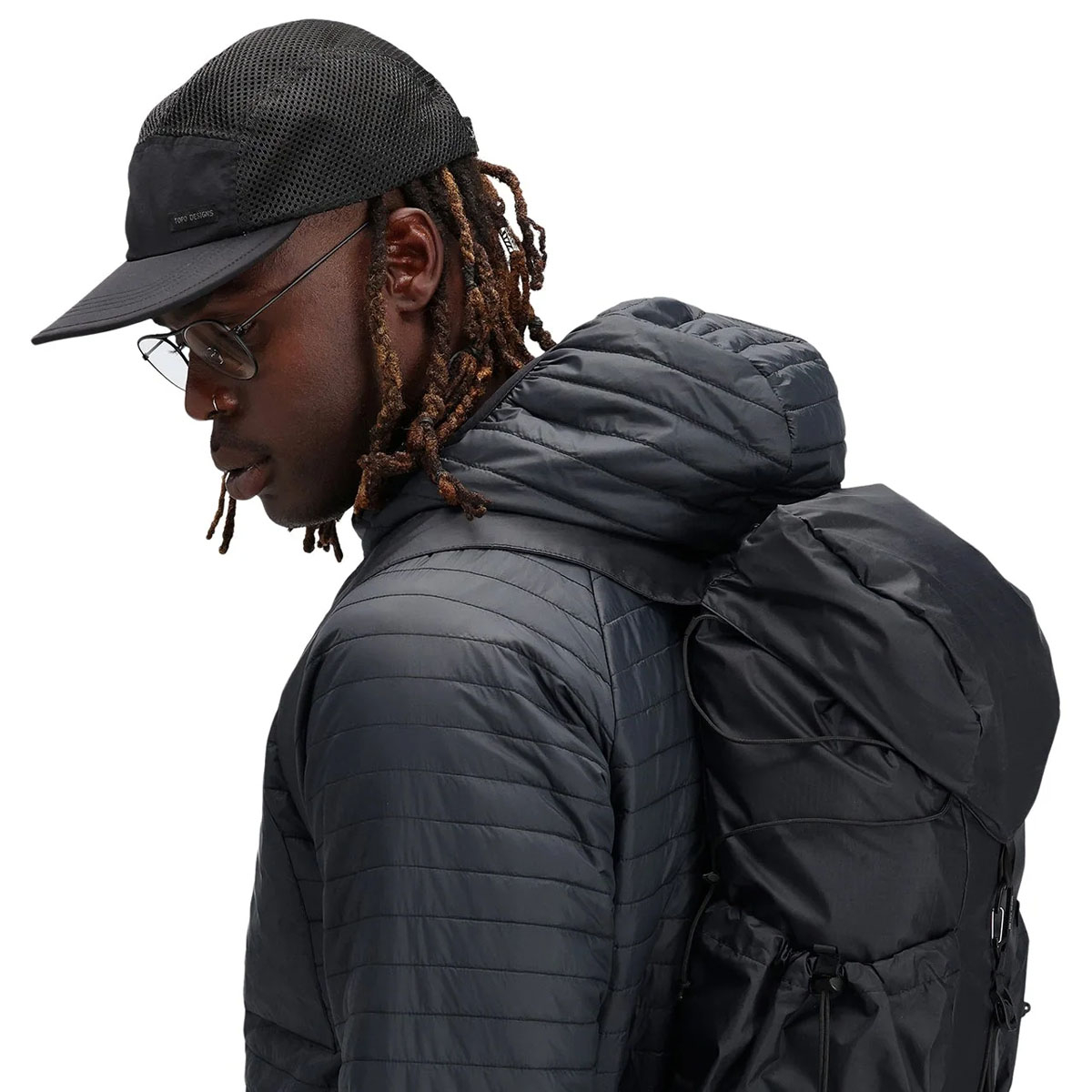 Topo Designs Global Hat Black, Leichte Kappe, gemacht für einfaches Reisen
