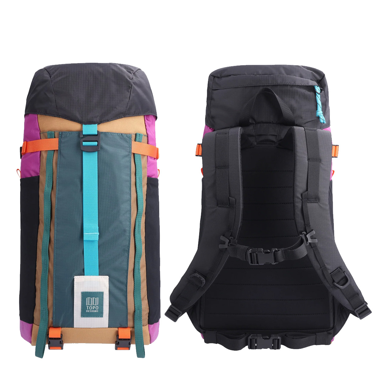 Topo Designs Mountain Pack 16L Botanic Green/Grape, front and back