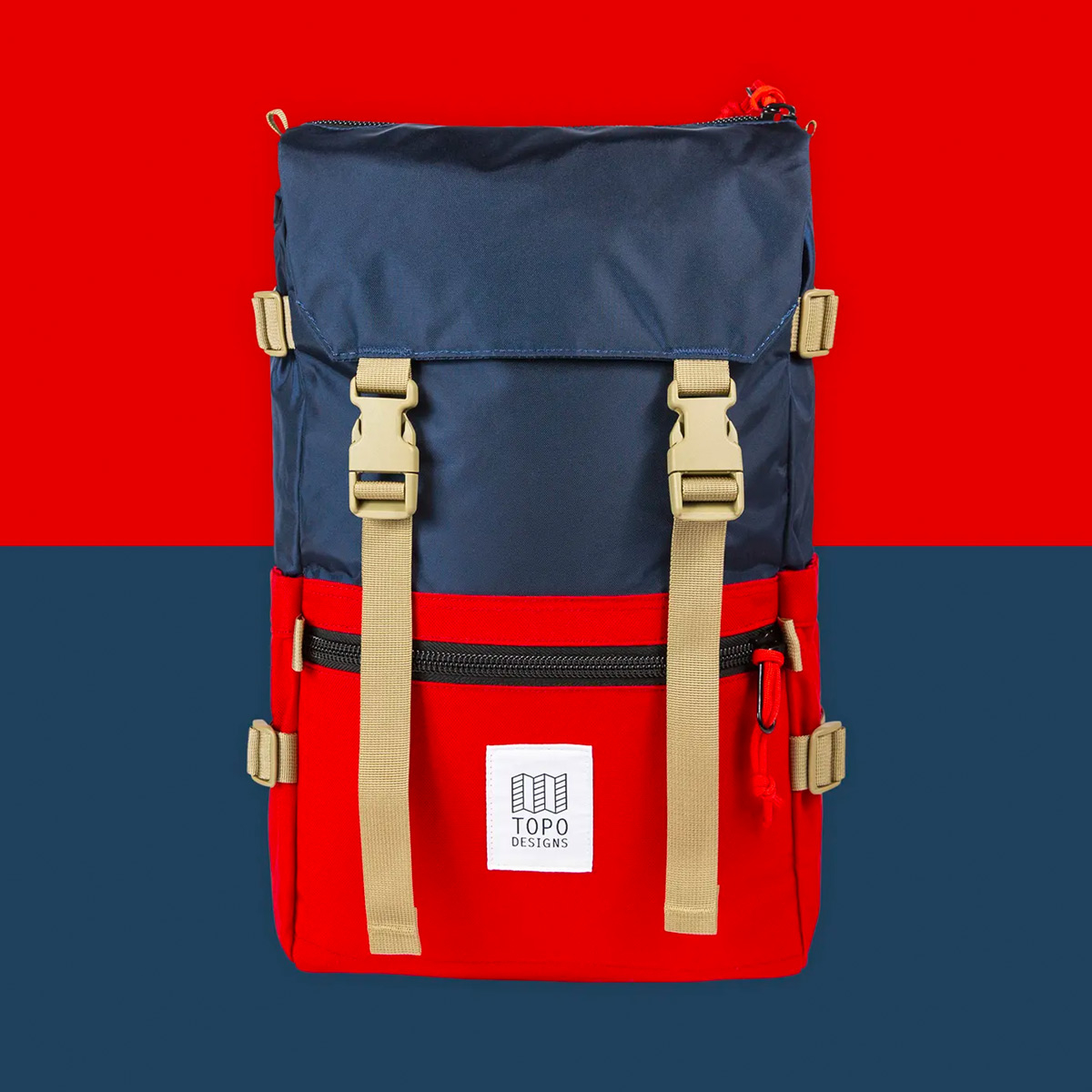 Topo Designs Rover Pack Classic Navy/Red, Rucksack ideal für Freizeit und Business