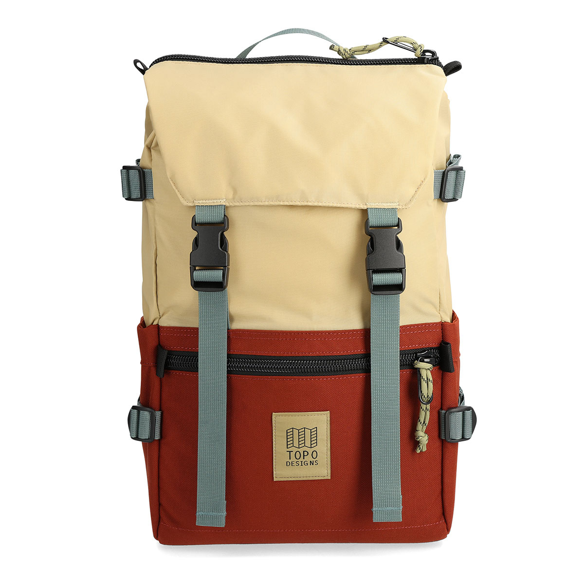 Topo Designs Rover Pack Classic Sahara/Fire Brick, der ideale Rucksack für den täglichen Gebrauch